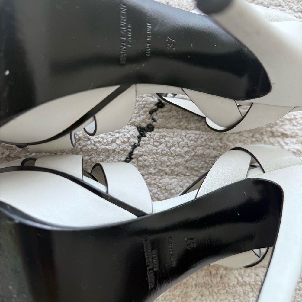 SAINT LAURENT TRIBUTE WHITE 105 HEELS SIZE 37 - Picture 15 of 16